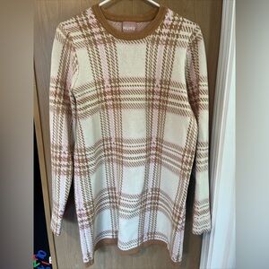 Show Me Your Mumu Avenue Heavy Sweater Dress Plaid Knit- Large